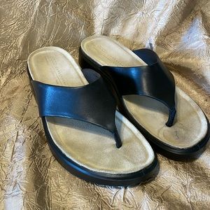 Ecco Corksphere Black Sandals Size 8
